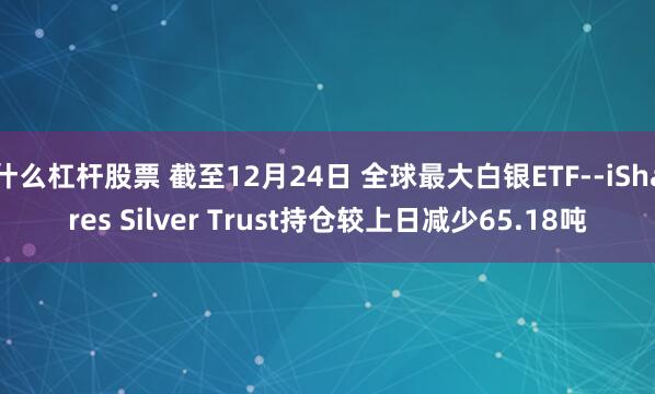 什么杠杆股票 截至12月24日 全球最大白银ETF--iShares Silver Trust持仓较上日减少65.18吨